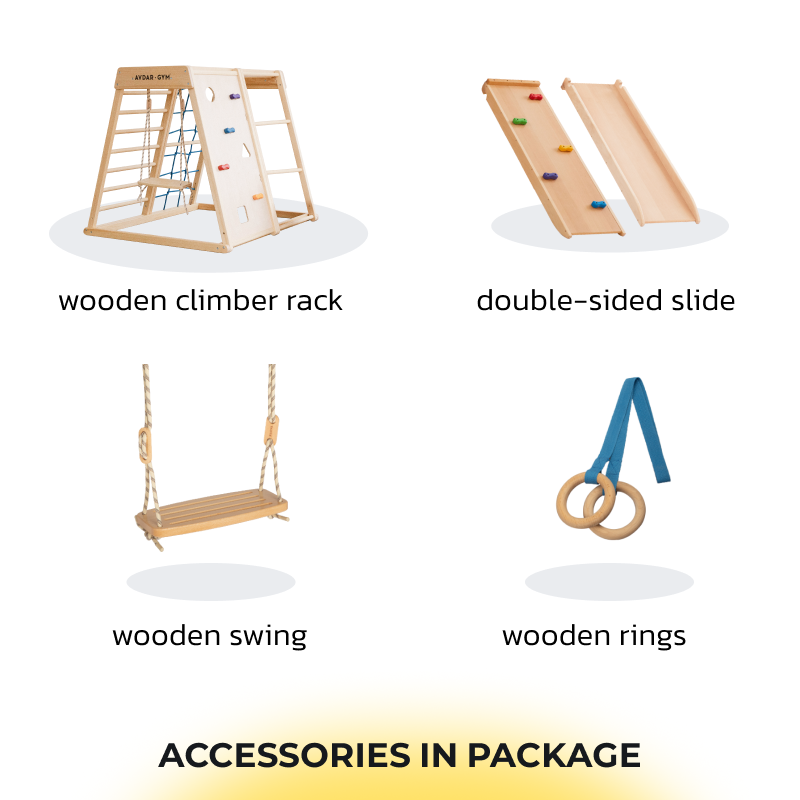 Wooden Climbing Gym Set – Indoor Rock Climber for Toddlers