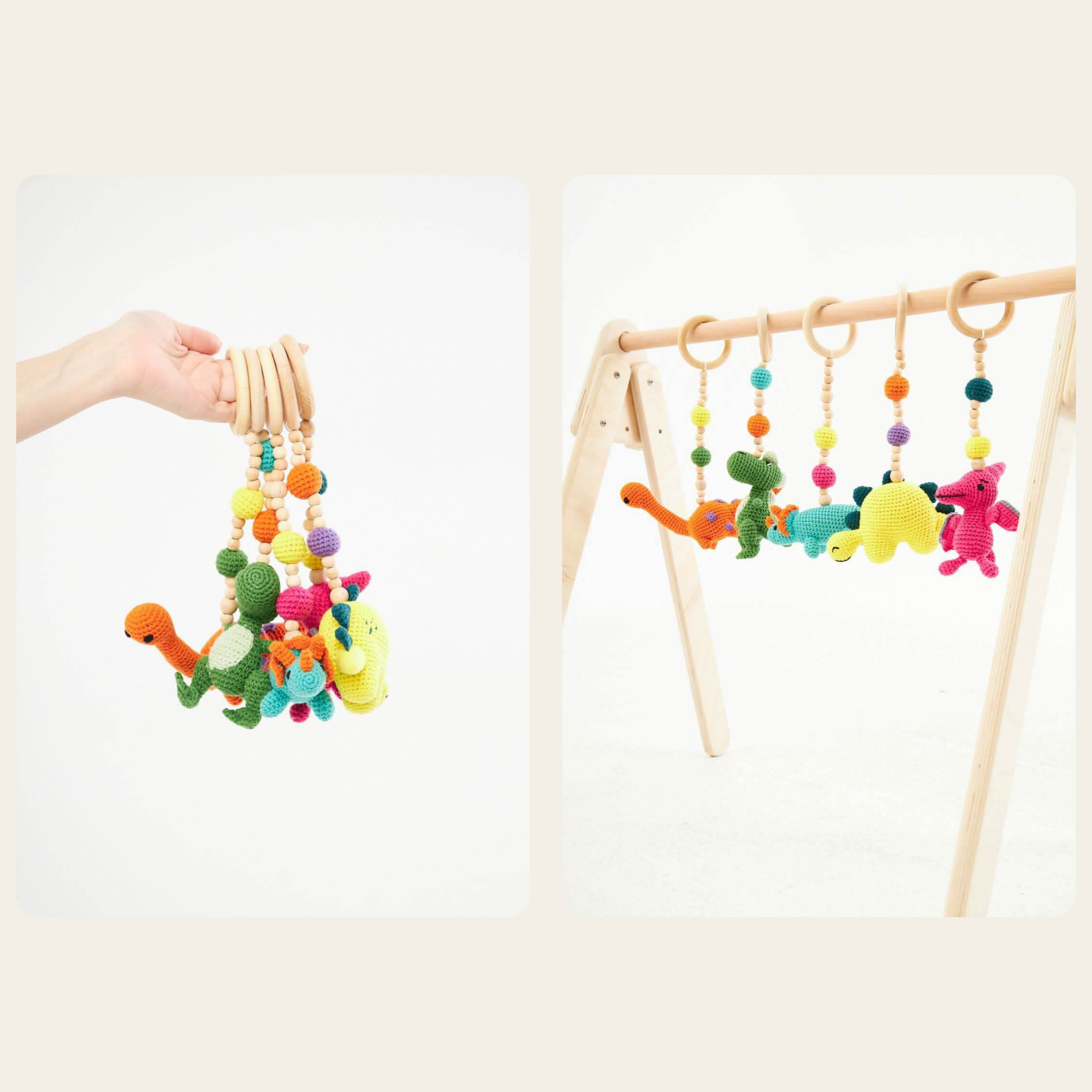dinosaur baby activity gym with hanging sensory toys