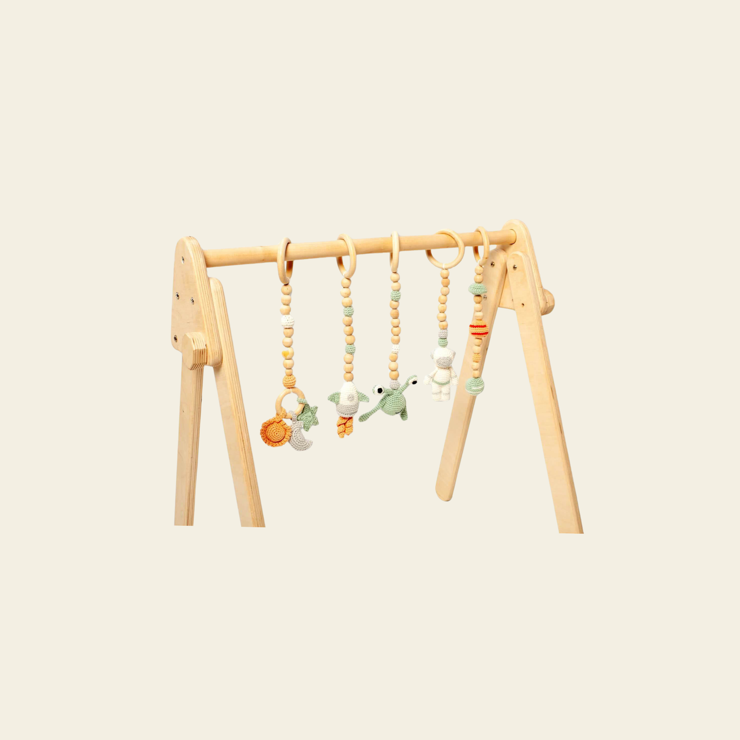 space themed baby play gym for newborns and infants