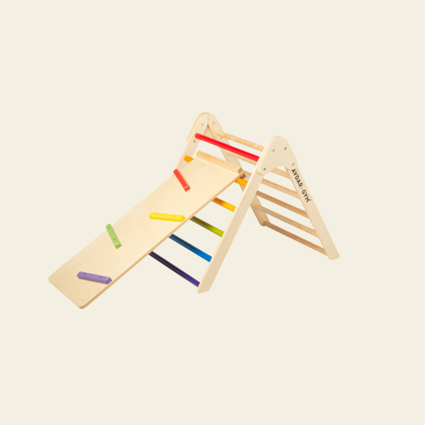 wooden climbing triangle set for toddlers indoor play